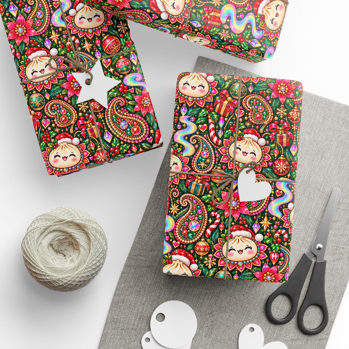 Merry Bunsmas Christmas Wrapping Paper — Psychedelic Dumpling Gift Wrap