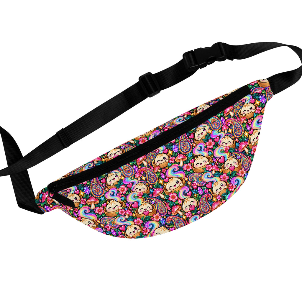 Cute Paisley Dumplings Fanny Pack — Colorful Hippie Festival Waist Bag